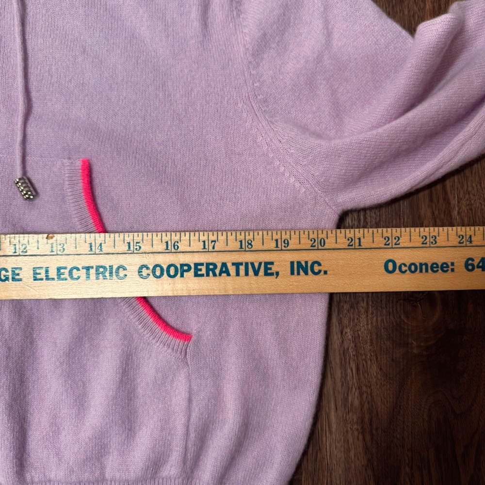 Brodie Cashmere Lilac Purple Silver Heart Zip Up Hoodie Sweater Womens M Luxury - Picture 8 of 10